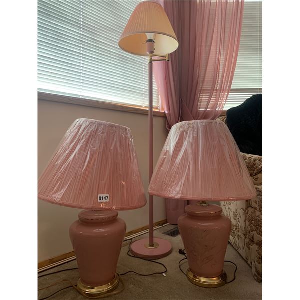 Set of Vintage Pink Lamps