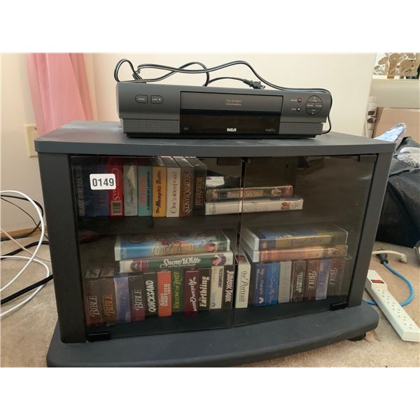 Entertainment Unit, RCA VHS Player and VHS Collection
