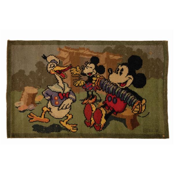 Donald, Minnie, Mickey Dancing Tapestry Rug.