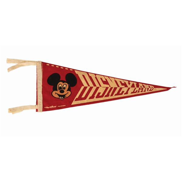 Red Disneyland Mickey Mouse Pennant.