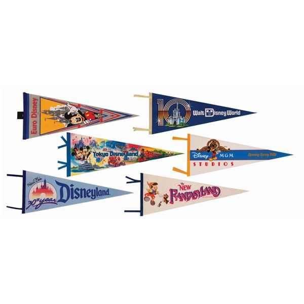 Collection of (6) Disney Parks Pennants.