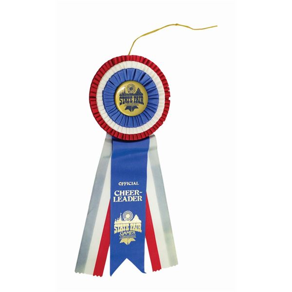 A Disneyland State Fair Cheerleader Rosette Ribbon.