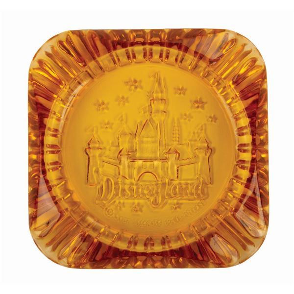 Disneyland Amber Glass Ashtray Souvenir.