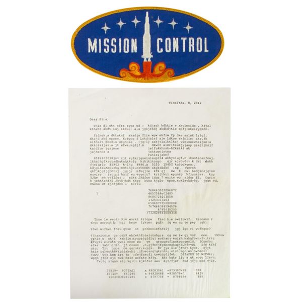 Mission to Mars Lab Coat Patch & Prop letter.