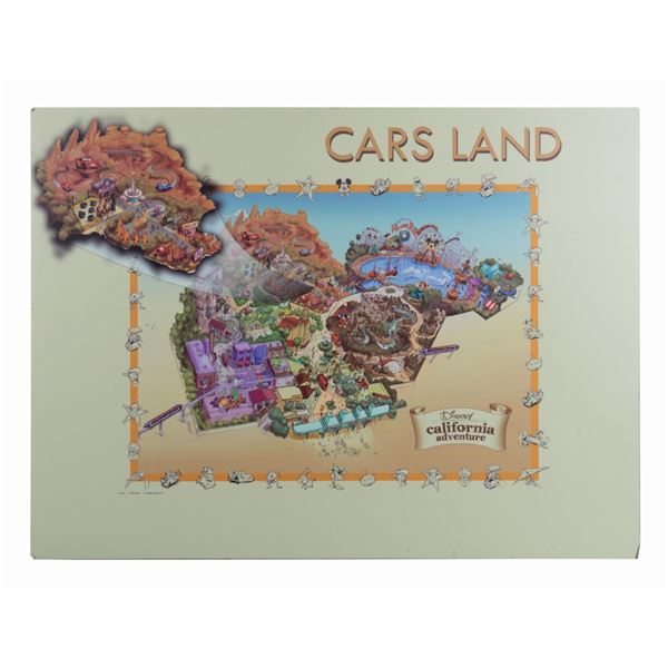 Cars Land Pre-Opening Map Sign.