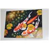Image 1 : FRAMED PAINTING,, "KOI"; SIGNED (47" X 35 1/2")