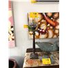 Image 1 : METAL & GLASS HURRICANE CANDLE HOLDERS W/PINEAPPLE MOTIF