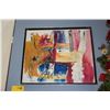 Image 1 : FRAMED ABSTRACT PAINTING ON BOARD; SIGNED