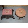 Image 1 : NEEDLEPOINT FOOT STOOLS W/WOOD BASES (2 PCS)