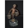 Image 1 : BRONZE GIRL W/BASKETS ON MARBLE BASE; SIGNED (11" H)