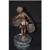 Image 2 : BRONZE GIRL W/BASKETS ON MARBLE BASE; SIGNED (11" H)