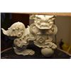 Image 3 : TABLE LAMPS W/BLANC DE CHINE CHINESE FOO DOG FIGURES (28" TALL) (PAIR)