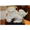 Image 4 : TABLE LAMPS W/BLANC DE CHINE CHINESE FOO DOG FIGURES (28" TALL) (PAIR)