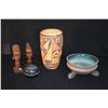 Image 2 : MIXED LOT: BOWLS, VASE & STATUARY (5 PCS)