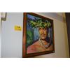 Image 1 : KOA FRAMED OIL ON CANVAS, HAWAIIAN KANE W/LEI; SIGNED POOLA (DOUG TOTENTINO)