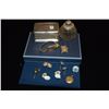 Image 1 : STERLING SILVER BOX & JAR, VINTAGE WATCHES (3), LOCKETS (2) & CUFF LINKS (4 PAIR) (11 PCS)