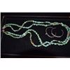 Image 1 : DOUBLE STAND TURQUOISE & STERLING SILVER NECKLACE & CUFF BRACELETS (3 PCS)