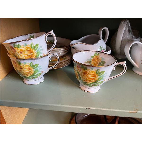 Royal Albert Bone China England "Tea Rose" Set - Royal Worcester Flame Proof Porcelain Set