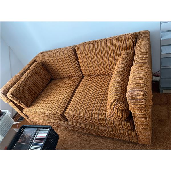 Mid-Century Modern Loveseat (Orange & Black)