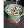 Image 1 : Stone Sun Plant Stand - Ceramic Pot with Rocks - Rapid Test PH Meter