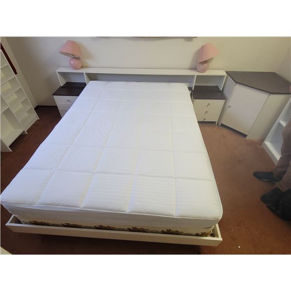 Double Bed with Bedframe & Matching Corner Cabinet