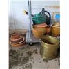 Image 2 : Assorted Pots, Potters, Watering Cans & Metal Wheel Cart