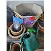 Image 3 : Assorted Pots, Potters, Watering Cans & Metal Wheel Cart