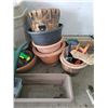 Image 4 : Assorted Pots, Potters, Watering Cans & Metal Wheel Cart