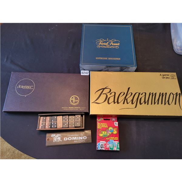Board Game Collection - Backgammon - Scrabble -Dominos - Chaos - Trivial Pursuit
