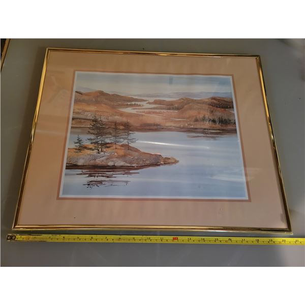 Framed Landscape Print Signed By Artist 20.5 x 16