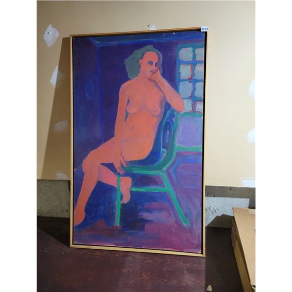 Framed Original Oil Painting on Canvas by Tan 50 x 31