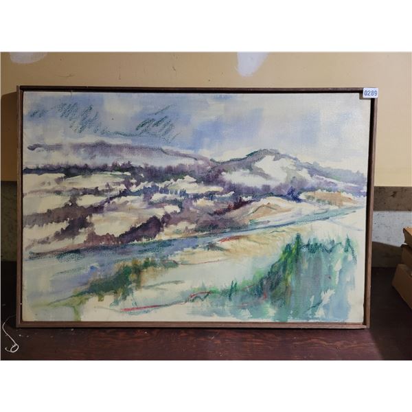 Framed Water Color by Tan 37 x 25