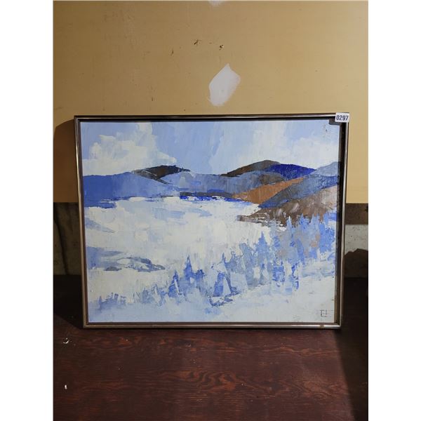 Framed Oil Painting by EE 31 x 25