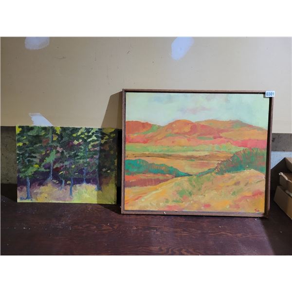 Framed and Unframed Oil Paintings By Tan 25 x 21