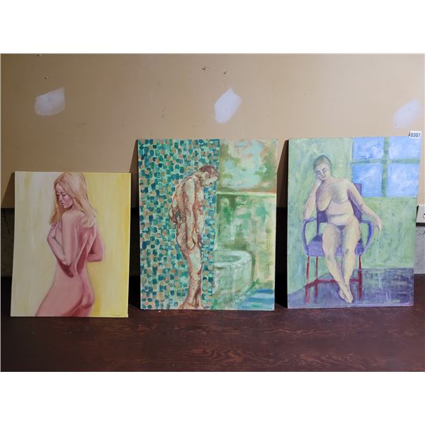 Nude Pastel Artwork by Tan 19 x 24