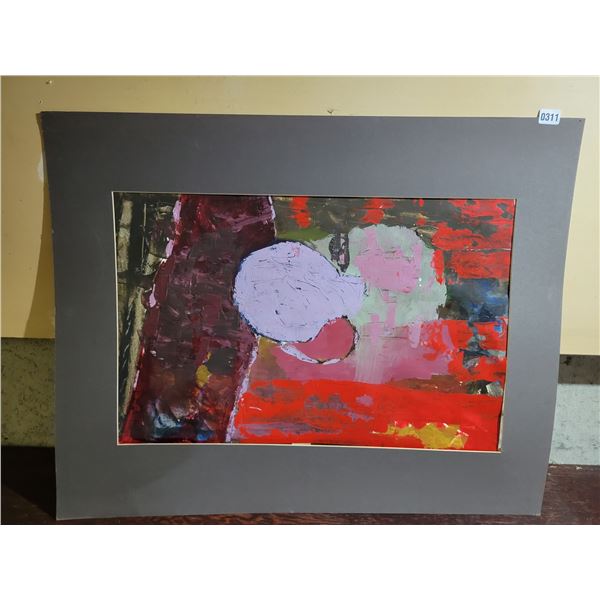 Unframed Oil Painting Artist Unknown with a Paper Boarder 40 x 32