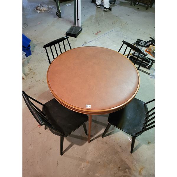 Vintage Card Table with 4 Wooden Chairs