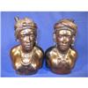 Image 1 : Hand carved figurines, pair, 9", minor chip
