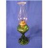 Image 1 : Ornate green depression oil lamp,16"