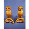 Image 1 : 14" Owl andirons w/amber eyes, rare