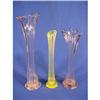 Image 1 : 3 Vases, two purpling, 16", green depression