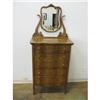 Image 1 : 1/4 Cut oak Serpentine Highboy w/mirror