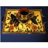 Image 1 : 19" Butterfly tray& 6 ½ Metal over clay pitcher