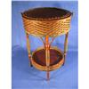 Image 1 : 25" tall, lidded bamboo basket, some damage