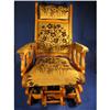 Image 1 : Oak upholstered platform rocker w/footstool
