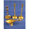 Image 1 : 3 - Brass candlesticks, and one duck