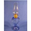 Image 1 : Blue hobnail lamp, 15 ½"