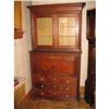 Image 1 : 90" x 47" Walnut, drop leaf bookcase desk