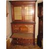 Image 2 : 90" x 47" Walnut, drop leaf bookcase desk