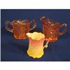 Image 1 : Pink depression 4" creamer & sugar + pitcher